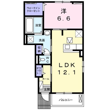 パライーソⅡ　Ａの物件間取画像